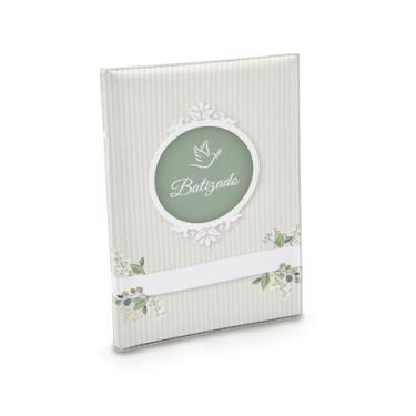 Imagem de Álbum de fotos Ical, encadernação tradicional, para 40 fotos 15x21cm - linha Comemorativo - capa almofadada - modelo batizado - 351