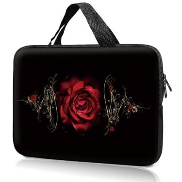 Imagem de Bolsa para laptop de 14 polegadas e 38 cm, bolsa para computador, 36 cm e 39 cm, capa compatível com Dell, Lenovo, Toshiba HP, Asus Notebook Messenger Maleta - Rosa vermelha