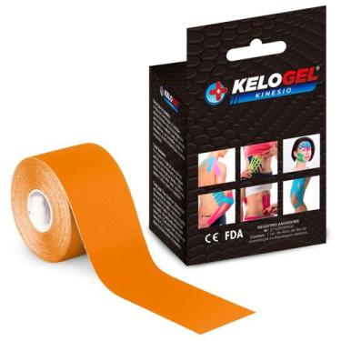 Imagem de Fita kinésio tape bandagem elás. kelogel premium 5cmx5m 5un, Laranja