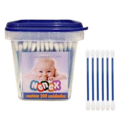 Imagem de Cotonetes Nenex Hastes Flexíveis Algodão Com 200 unidades