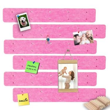 Imagem de Pequenas placas de feltro para anotações, tiras de barra, placa de cortiça autoadesiva para paredes, decoração de escritório, quadros de avisos de feltro para joias, notas, fotos com 20 pinos de