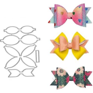 Imagem de Um conjunto de moldes de corte de metal de gravata borboleta 3D, estênceis de laço de Natal para scrapbooking, papel em relevo, acessórios para fazer cartões, recortes, recortes e gravação em relevo