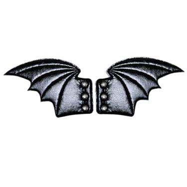 Imagem de Kayueway Fashion Cute Flying Black Bigs Bats Wings Shoe Wings Boys Girl Halloween Party Bats Shoe Wings DIY Decorações Super Wings Sapatos Esportivos Presente Runner Bordado Bat Wing Conjunto de 2,