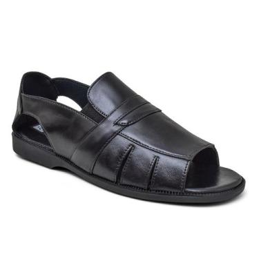 Imagem de Sandália Masculina Couro Legitimo Papete Granado Macio Leve Preto 888 
