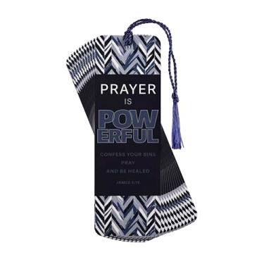 Imagem de Dicksons Prayer is Powerful James 5:16 16 polegadas preto e azul cartolina marcador de livro marcador de página conjunto com 12