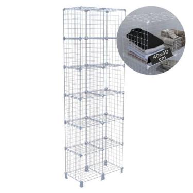 Imagem de Estante Prateleira Aramada Alta 12 Nichos 40x40cm 2,45m Altura Organiz