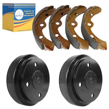 Imagem de Mixopoly Kit de freio de carrinho de golfe, tambores e pastilhas de sapatos para Club Car DS & Precedent 1995-Up, substitui OEM 101791101 101823201 10603
