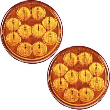 Imagem de 2 Lanterna Traseira 96mm Ônibus Caminhão Bugue 10 LED AM 24V - SILO