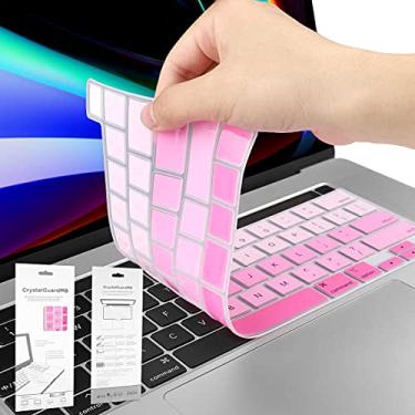 Imagem de Batianda Capa de teclado compatível com MacBook Pro 13 2022 M2 2020 M1 A2338/A2289/A2251 e MacBook Pro 16 polegadas 2019 A2141 modelo impermeável à prova de poeira, película protetora para teclado