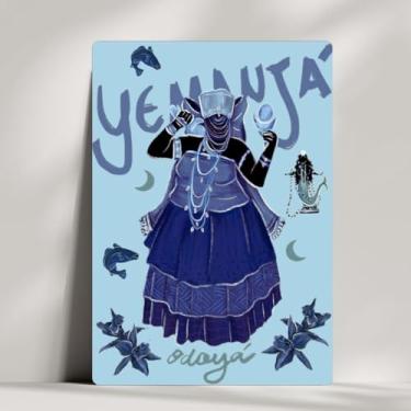 Imagem de Coleção 18 Quadros Decorativos Orixás Giz - Oxum, Oxóssi, Ogum, Iemanjá, Oxalá e Xangô... Umbanda - 20x14cm (Iemanjá)