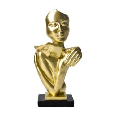 Imagem de Kuntesetty Abstract Art Casal Sculpture Couples Hug Sculpture Collection Creative Birthday Gift Fture for Living Room Bookshelf, Dourado