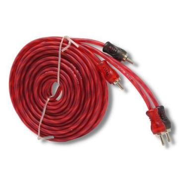 Imagem de Cabo Rca Flexível 5 Metros Kx3 Vermelho Som Automotivo 5mt