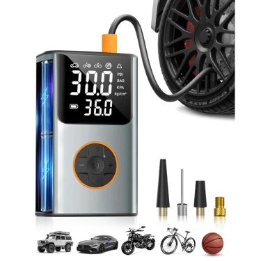 Imagem de Compressor de ar portátil com inflador de pneus 150PSI com lcd para carro
