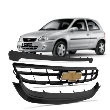 Imagem de Kit Grade Dianteira Do Radiador Com Emblema Jahu Corsa 2001 A 2010