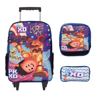 Imagem de Kit Mochila Rodinha Infantil pk xd Juvenil Lancheira Grande