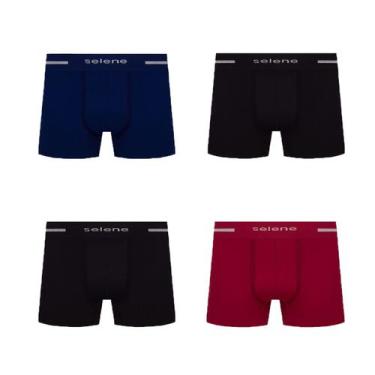 Imagem de Kit 4 Cueca Boxer Box Microfibra  Selene Masculina Original, Sortida, 