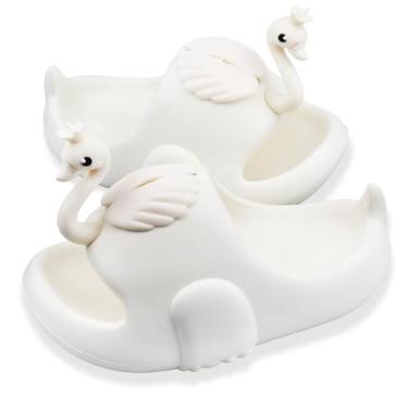 Imagem de Chinelos infantis para meninos e meninas chinelos de banheiro antiderrapante verão natação praia piscina chinelos, Branco, 8-9 Toddler