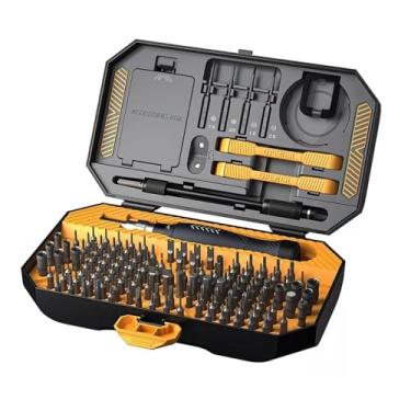 Imagem de FINYQBET Kit Profissional - Jogo de Chaves de Fenda de Precisão Magnética 145 em 1, Para Reparo de Notebooks, Celulares, Relógios e Óculos com Estojo Portátil e 72 Pontas de Aço Cr-V