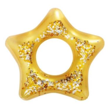Imagem de Bóia Circular Glitter 91cm Estrela Laranja - Bestway