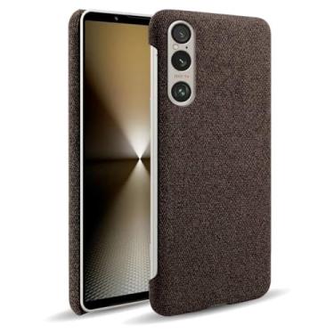Imagem de Capa para SONY Xperia 1 VI,Capa desenhada em lona,Case Protetora Ultrafina com Empunhadura Macia,Design em Tecido Antichoque e Antiarranhões-Brown