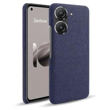 Imagem de Capa para ASUS Zenfone 10,Capa desenhada em lona,Case Protetora Ultrafina com Empunhadura Macia,Design em Tecido Antichoque e Antiarranhões-Blue