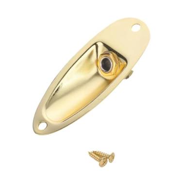 Imagem de Esquirla Jack de guitarra de guitarra Vigra de guitarra Placa de guitarra estável Saída de barco carregada de barco com parafuso Placa de macaco de guitarra, Dourar