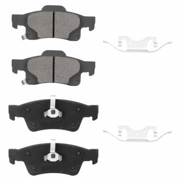 Imagem de ILONPA Conjunto de pastilhas de freio a disco semi-metálicas traseiras para Dodge Durango 2011-2023, Jeep Grand Cherokee 2011-2021, Grand Cherokee WK 2022 4 peças (com hardware)