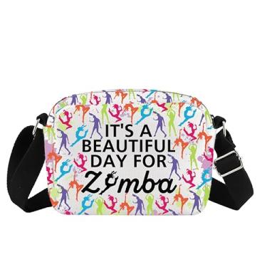 Imagem de XYANFA Bolsa tiracolo Zmmbba Lover Dancing Instructor Dancer Gift Fitness Coach Canvas Purse For Women, It's a Beautiful Day Lcbag, Tendência