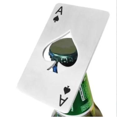 Imagem de Abridor De Garrafa Carta De Baralho Poker Inox - convenienza