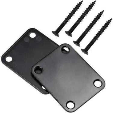 Imagem de Neck Plate e borracha braço guitarra Preta reta 51X64 BK - MXP