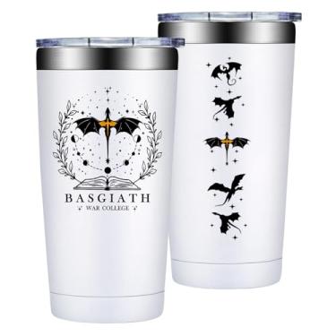 Imagem de Fufendio Copo engraçado Fourth Wing 590 g, mercadoria de presente da quarta asa, presentes inspirados para amantes de livros de fantasia, mercadoria de dragão de livros da 4ª asa