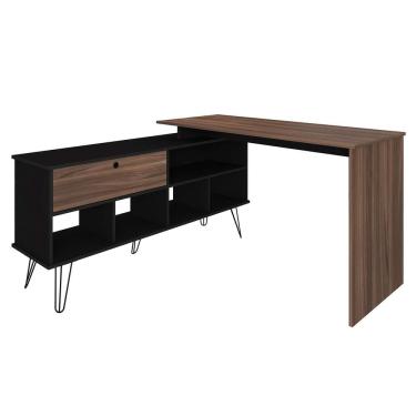 Imagem de Mesa Escrivaninha em L com Porta e 6 Nichos Hawaii