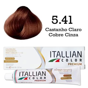 Imagem de Coloração 5.41 Castanho Claro Cobre Cinza  Itallian Color
