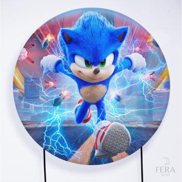 Imagem de Painel Decorativo para Festa 1,30x1,30 metros Vesti Fácil com Elástico Sonic - Fera Print