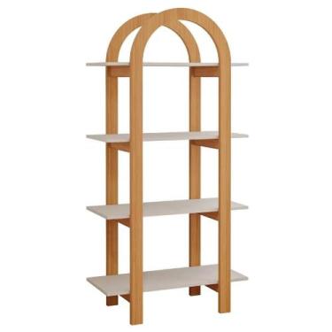 Imagem de Estante Infantil Permobili Cupcake 04 prateleiras MDF, Off White/Natur