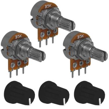 Imagem de 3 Peças Potenciômetro Linear 5k Com Knob - Sibratec