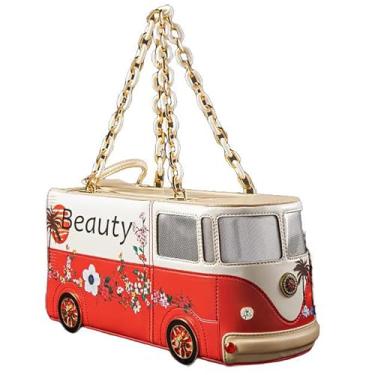 Imagem de Lyuxhetaokdiq Bolsa de ombro feminina de couro PU divertida e estranha bolsa tiracolo exclusiva em formato de carro, 2 Vermelho, Large