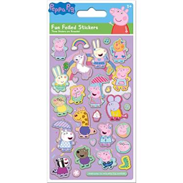 Imagem de Adesivos Peppa Pig rosa brilhantes reutilizáveis | Produto oficial licenciado | Reutilizável em superfícies não porosas