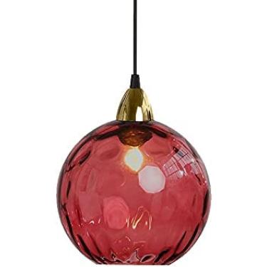 Imagem de Iluminação de teto Estilo nórdico manchado iluminação pendente de vidro, diâmetro criativo 20cm/7.8in, lustre de decoração simples, mini lâmpada de suspensão de vidro soprado à mão, camas de
