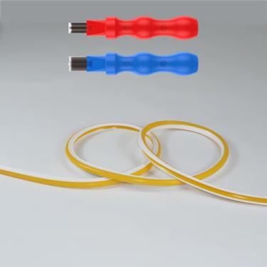 Imagem de JARBIH Capa Para Fita De Led Flexível Neon Jarbih, 5 M, 8 Mm, Antidesgaste, Dobrável, Silicone, Com 2 Cortadores, Bar, Carro, Área Externa, Decoração Casa (Amarelo)