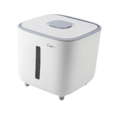 Imagem de Fenteer Distribuidor de alimentos de contêiner de arroz com tampa de grande capacidade caixa de armazenamento de caixa doméstica Bin para grãos de milho de, Branco 10 Kg