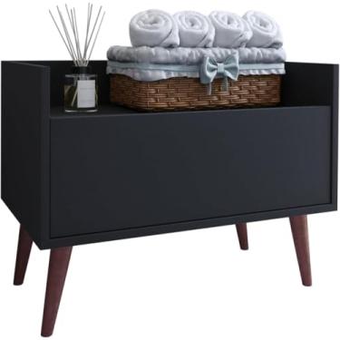 Imagem de Gabinete para Banheiro Grécia Armário Multiuso Organizador com Porta (Preto)