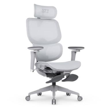 Imagem de Cadeira de Escritório DT3 Ergonomie FT em Revestimento Mesh Polytex™;Apoio de cabeça profissional 4D, Apoio de braço 5D 360º e Apoio de pé dobrável, ajuste de altura no ensocto, certificada NR-17