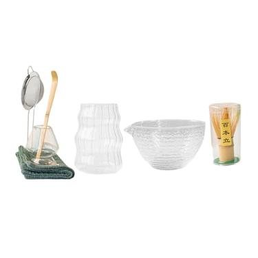 Imagem de Generic 7x Conjunto de chá Matcha cerimonial japonês, batedor de Matcha, colher e suporte, tigela com colher de chá, acessórios para cerimônias para