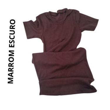 Imagem de Vestido T-shirt Feminino Canelado Manga Longa - Regata - Alça e curto 