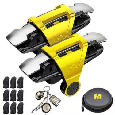 Imagem de Controle de jogo para celular 13 em 1 para PUBG/Knives Out/Call of Duty Mobile, gatilhos L1R1 para celulares iPhone e Android com 9 peças de luvas de dedo para jogos móveis