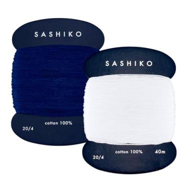 Imagem de OLYCRAFT 2 rolos de cartão de linha Sashiko de 2 cores, 87,5 metros, multiuso, linha de mão e máquina, conjunto de valor de bordado para estofamento, bordado, artesanato, artesanato, estofados