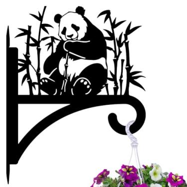 Imagem de Peacoblue Suporte de ferro para pendurar plantas internas ao ar livre, vasos de samambaias, lanterna, alimentador de pássaros, sinos de vento, 30,5 x 35,5 cm, ganchos de metal resistente ao clima para