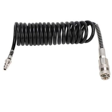 Imagem de YOUTHINK Tubos de Extensão de Inflador Preto de Deslizamento de Ar de Recuo Flexível para Compressor de Ar, Mangueira de Bobina Leve e Resistente para Bombas Infláveis