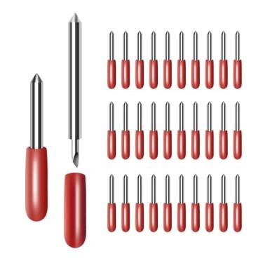 Imagem de BFVV 30 lâminas de letras de aço de tungstênio de 45 graus para plotter de corte Roland – Compatível com Explore Air/Air 2/Air 3/Maker/Maker 3 – Corta filme refletivo, filme de carro, papel, etc.